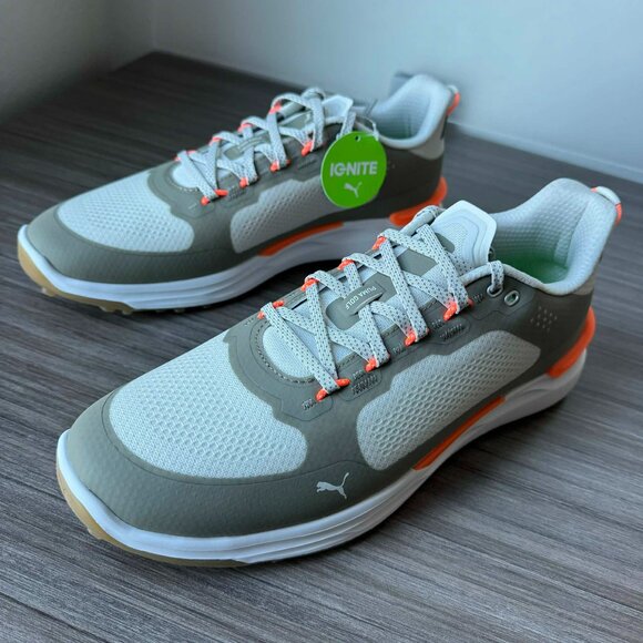 Puma IGNITE ELEVATE X Spikeless Golf Shoes MEN'S  $130 Sedate Gray / Velvet Moss - Picture 9 of 12